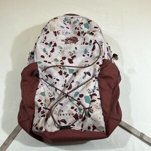 The North Face Jester Backpack White Nature Print 18" Laptop School Bag Women